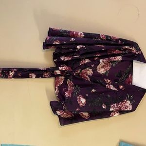 Flower belted blouse